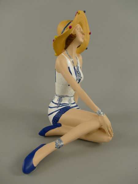 [LA-40739] Badepuppe Figur Skulptur Pin-Up Kunststein Frau im Badeanzug Strandlady farbig 50er Jahre Bild 4