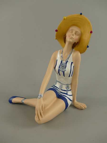 [LA-40739] Badepuppe Figur Skulptur Pin-Up Kunststein Frau im Badeanzug Strandlady farbig 50er Jahre Bild 5