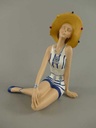 [LA-40739] Badepuppe Figur Skulptur Pin-Up Kunststein Frau im Badeanzug Strandlady farbig 50er Jahre Bild 5