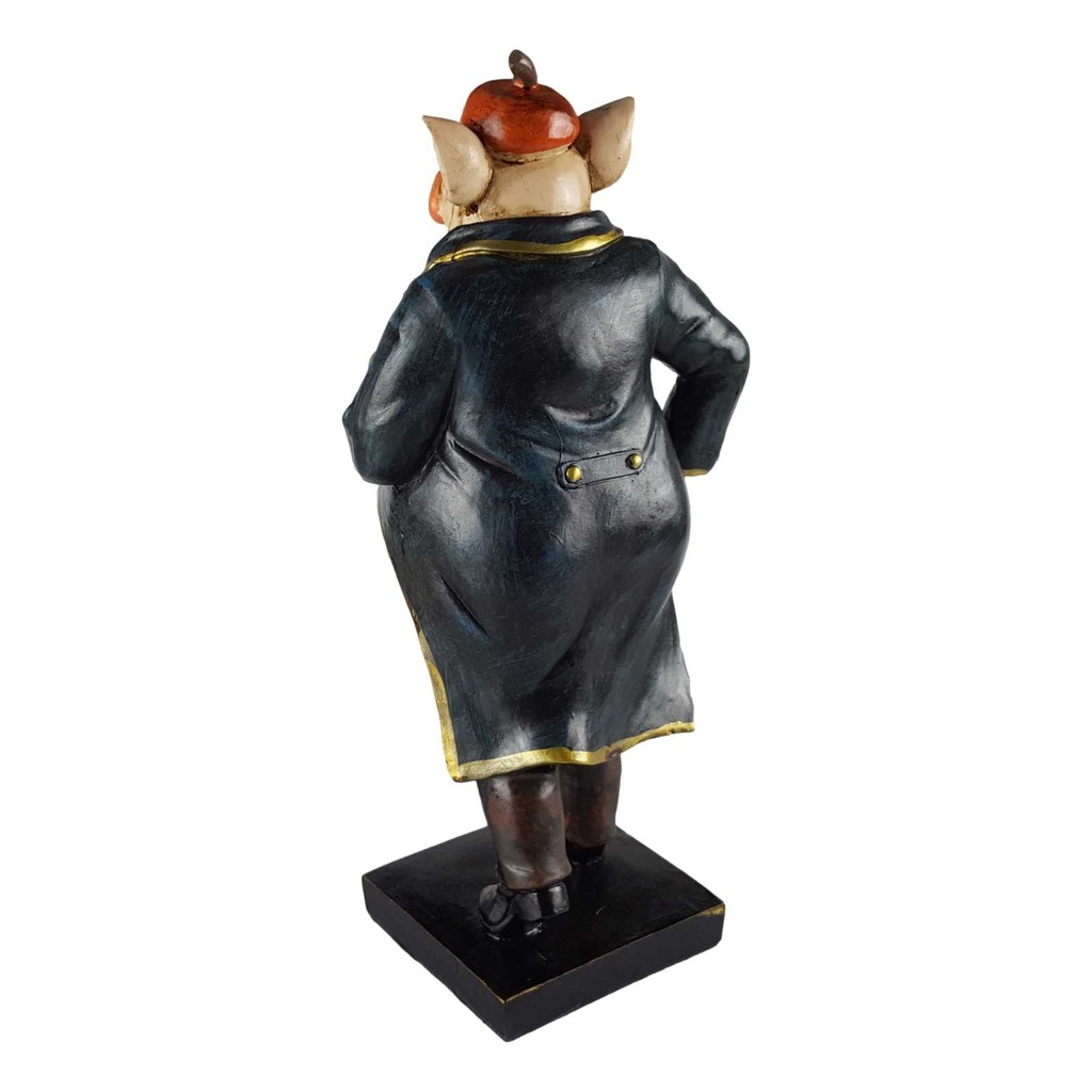 [LA-40787] Skulptur Figur Statue Kunststein Schwein farbig Bild 3