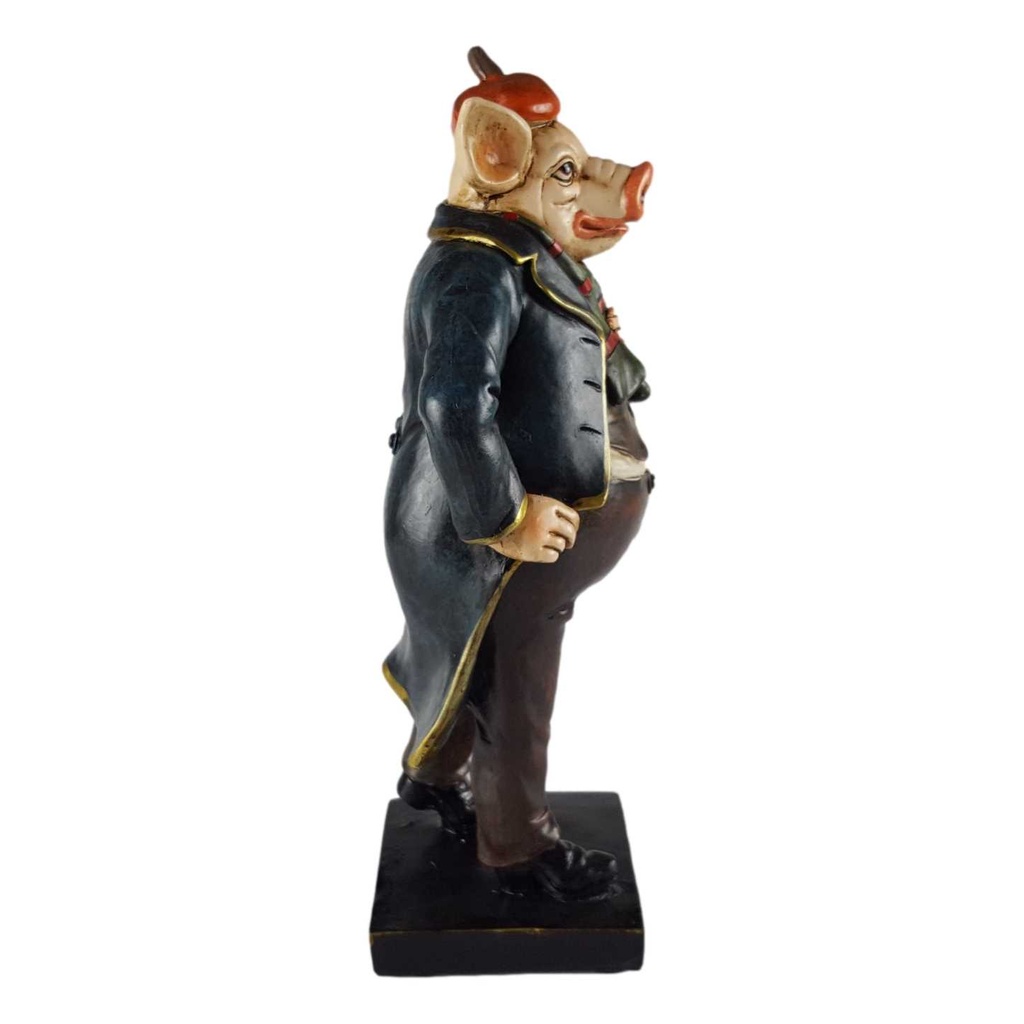 [LA-40787] Skulptur Figur Statue Kunststein Schwein farbig Bild 4