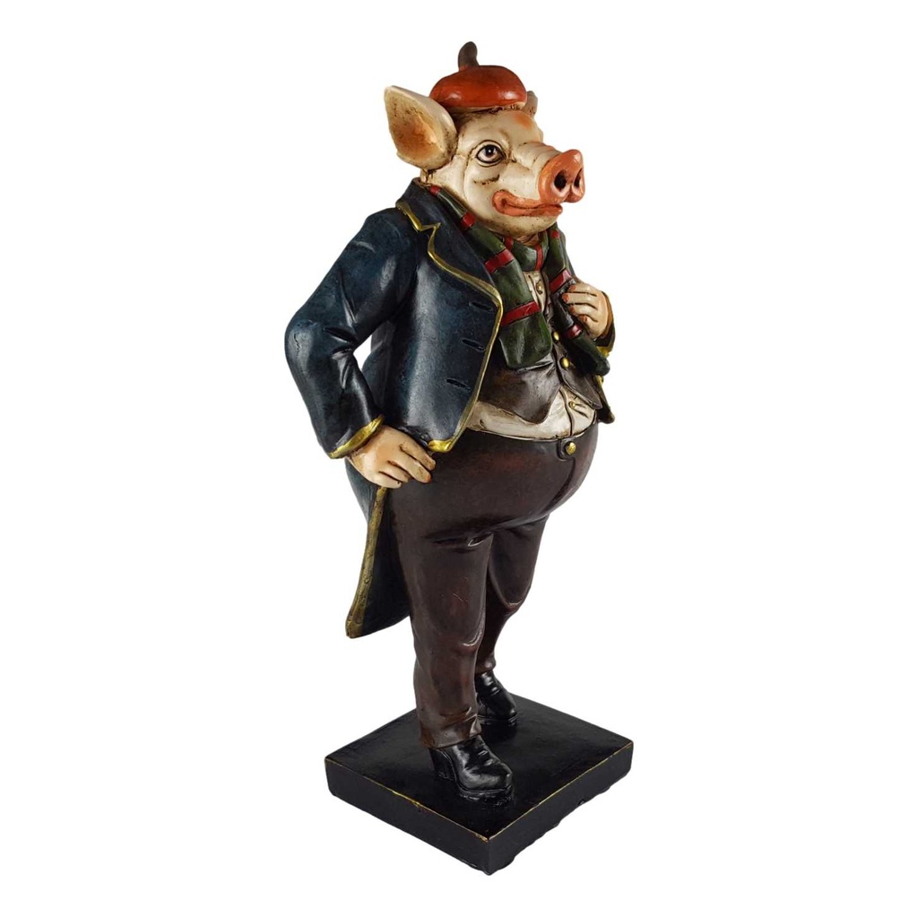 [LA-40787] Skulptur Figur Statue Kunststein Schwein farbig Bild 5