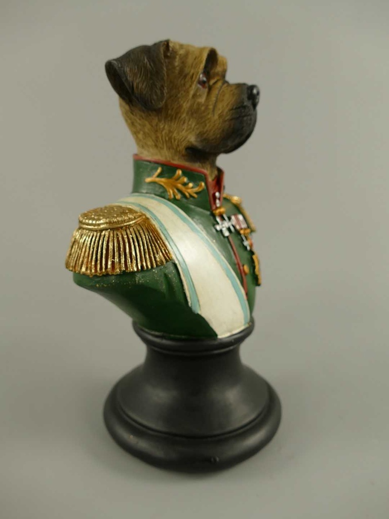 [LA-40790] Skulptur Figur Kunststein Hundebüste farbig Bild 3