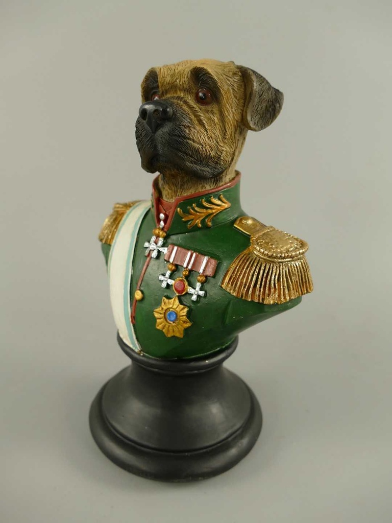 [LA-40790] Skulptur Figur Kunststein Hundebüste farbig Bild 5
