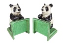 [LA-41019] Buchstütze Skulptur Figur Gusseisen Panda 2er Set Bild 2