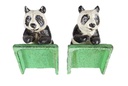 [LA-41019] Buchstütze Skulptur Figur Gusseisen Panda 2er Set Bild 4