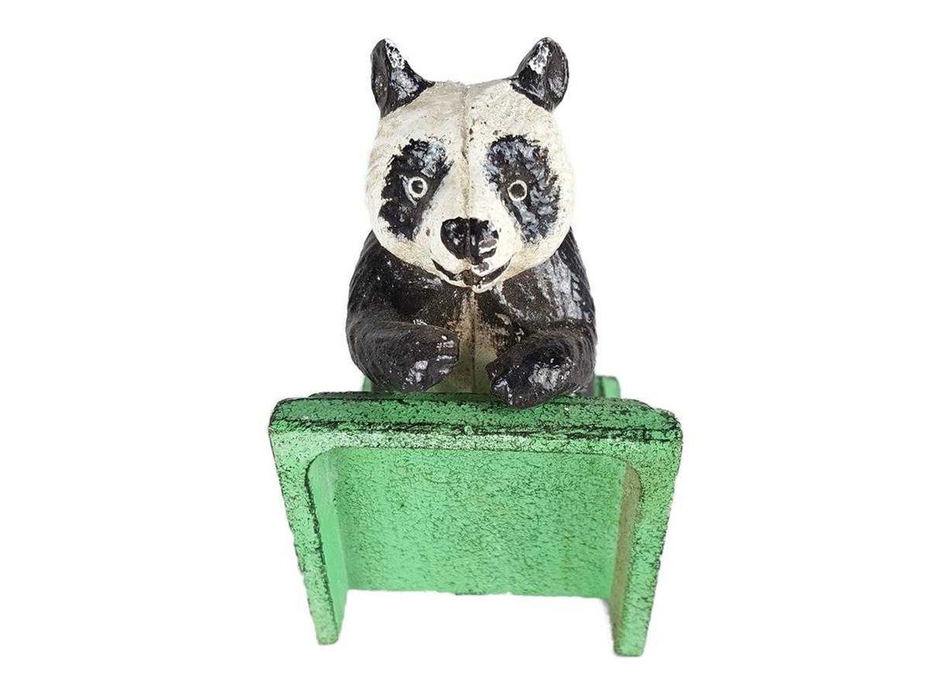 [LA-41019] Buchstütze Skulptur Figur Gusseisen Panda 2er Set Bild 7