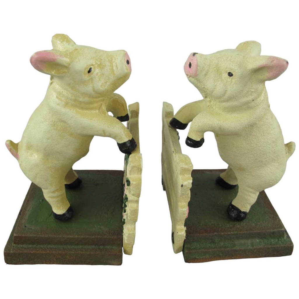 [2120059] 2er Set Buchstützen Gusseisen Schwein Bild 2