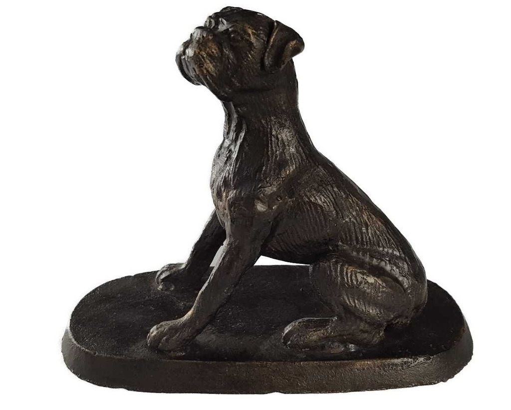 [LA-41021] Skulptur Figur Gusseisen Hund Bulldogge Rustikal Bild 2