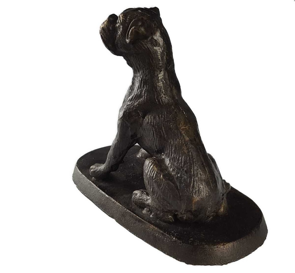 [LA-41021] Skulptur Figur Gusseisen Hund Bulldogge Rustikal Bild 3