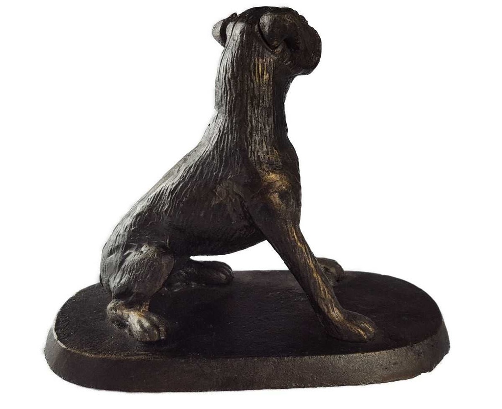 [LA-41021] Skulptur Figur Gusseisen Hund Bulldogge Rustikal Bild 5