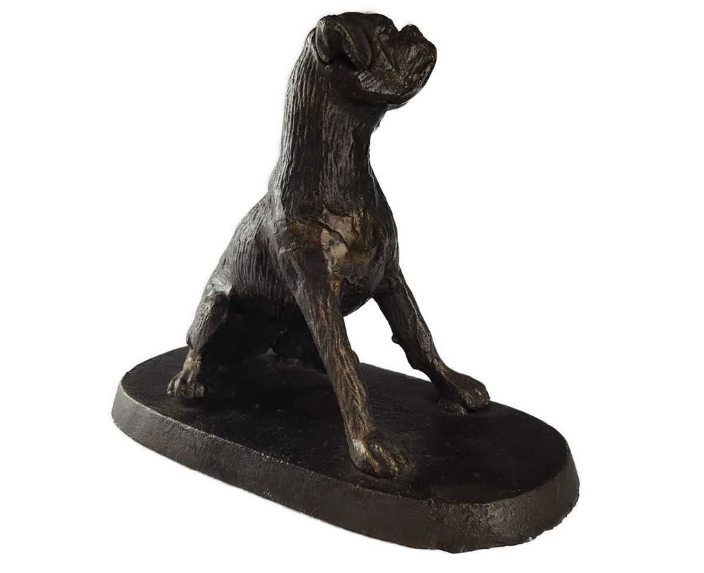 [LA-41021] Skulptur Figur Gusseisen Hund Bulldogge Rustikal Bild 6