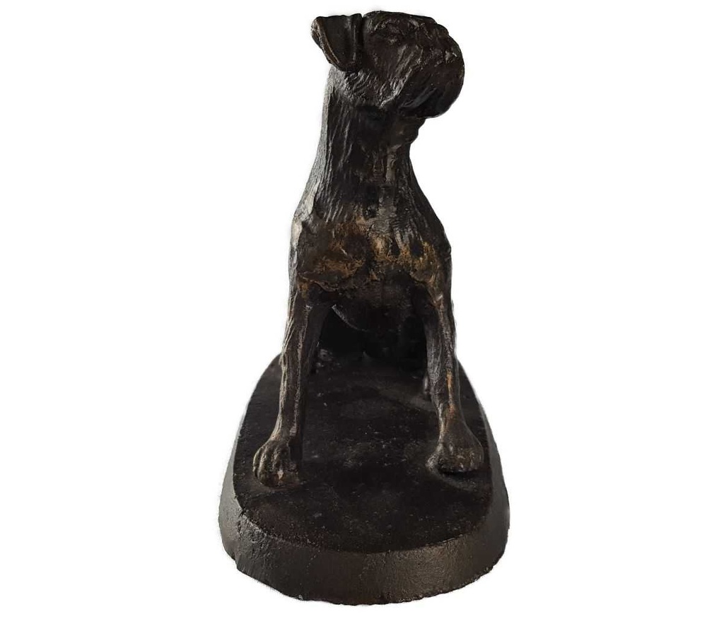 [LA-41021] Skulptur Figur Gusseisen Hund Bulldogge Rustikal Bild 7