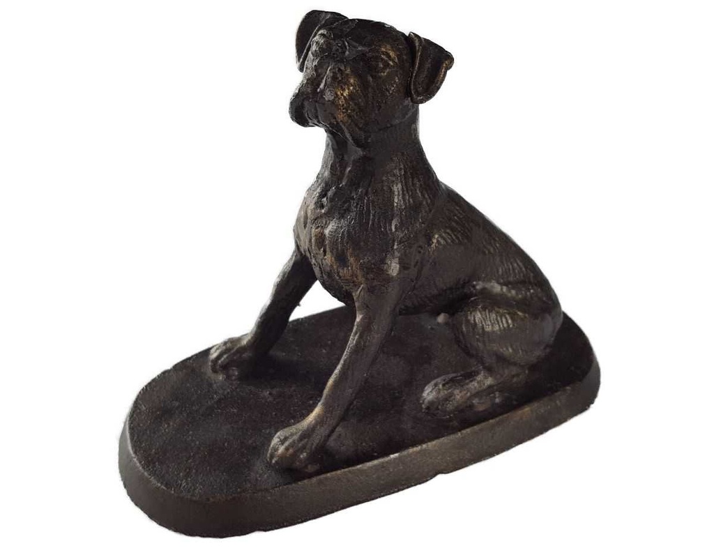 [LA-41021] Skulptur Figur Gusseisen Hund Bulldogge Rustikal Bild 8