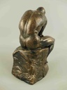 [LA-41028] Skulptur Figur Gusseisen Denker auf einem Stein sitzend Bild 5