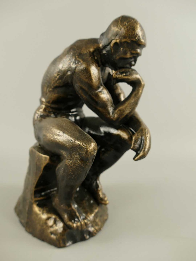 [LA-41028] Skulptur Figur Gusseisen Denker auf einem Stein sitzend Bild 6