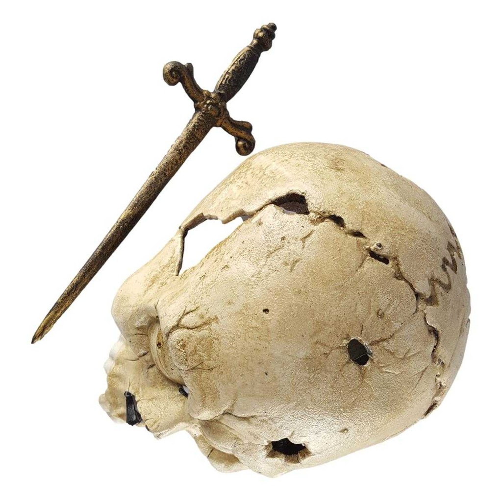 [LA-41041] Skulptur Figur Gusseisen Totenkopf Gothic Halloween Bild 6