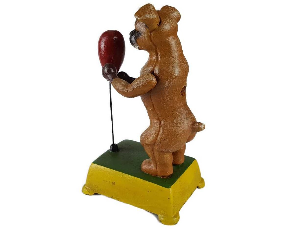 [LA-41059] Figur Skulptur Gusseisen mechanisch Hund Boxball Boxer Antik-Stil Bild 5