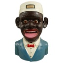 [LA-41152] Spardose Geldbank Skulptur Gusseisen Geldbank mechanisch Figur Eisen H 18 cm Bild 2