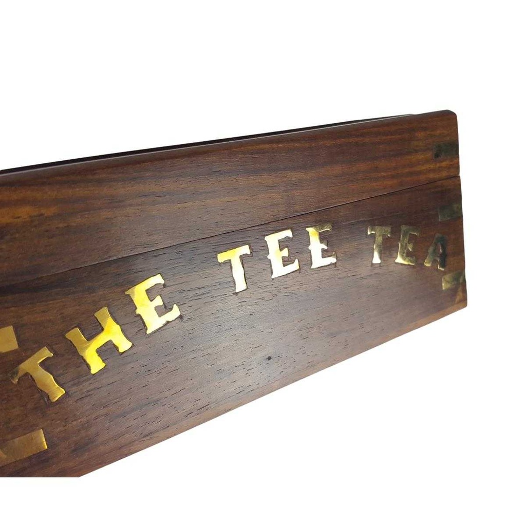[LA-41155] Holzbox Teebox Teedose Holddose Teebeutelspender für Tee The-Tee-Tea Braun Bild 3