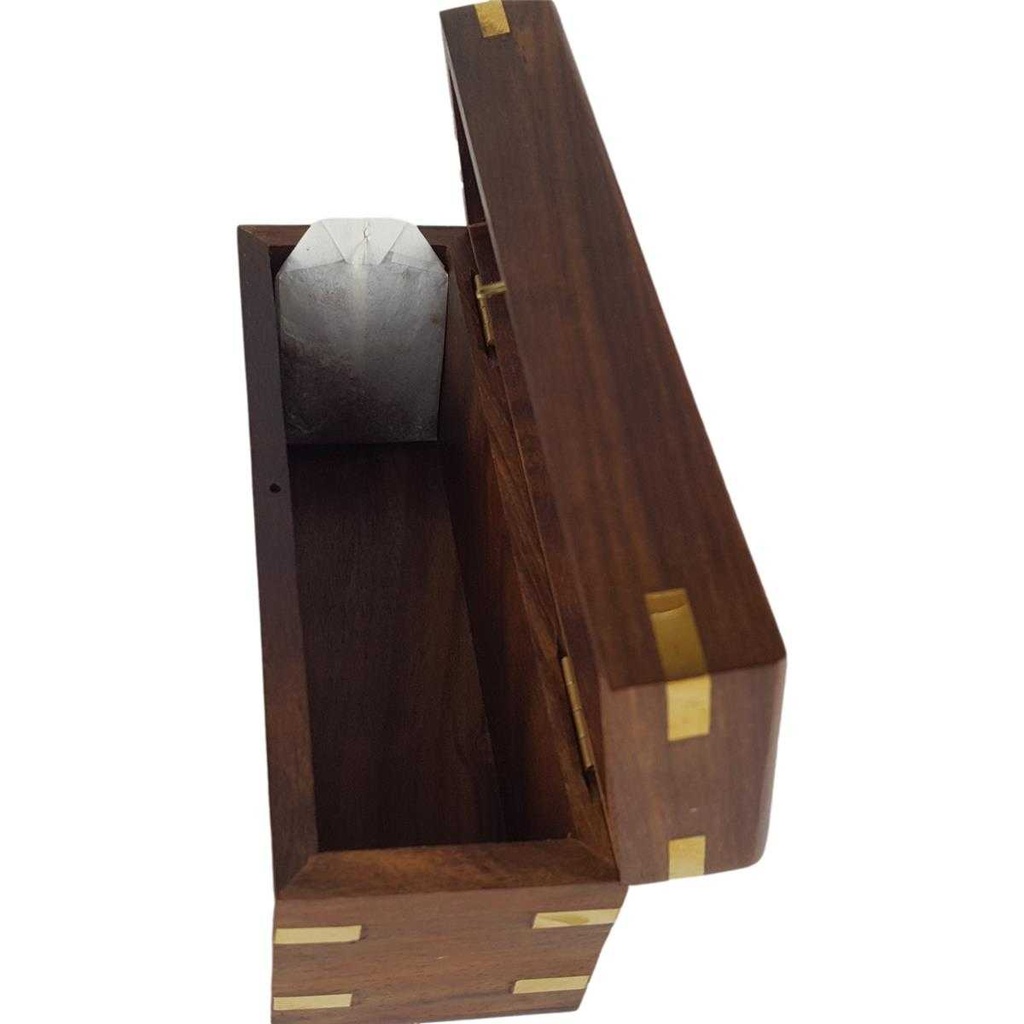 [LA-41155] Holzbox Teebox Teedose Holddose Teebeutelspender für Tee The-Tee-Tea Braun Bild 5