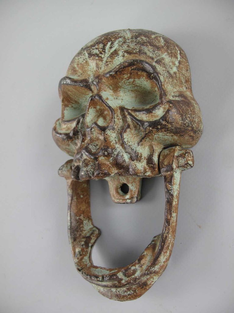 [LA-41171] Gusseisen Türklopfer farbig Totenkopf H 18x11 cm Bild 4