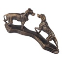 [LA-41191] Skulptur Figur Gusseisen zwei Hunde auf Sockel montiert Bild 2
