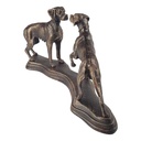 [LA-41191] Skulptur Figur Gusseisen zwei Hunde auf Sockel montiert Bild 3