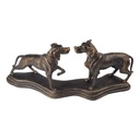 [LA-41191] Skulptur Figur Gusseisen zwei Hunde auf Sockel montiert Bild 5