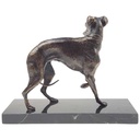 [LA-41194] Gusseisen/Mamor Bronzelook Statue Figur Skulptur Windhund Whippet L 20 cm Bild 4