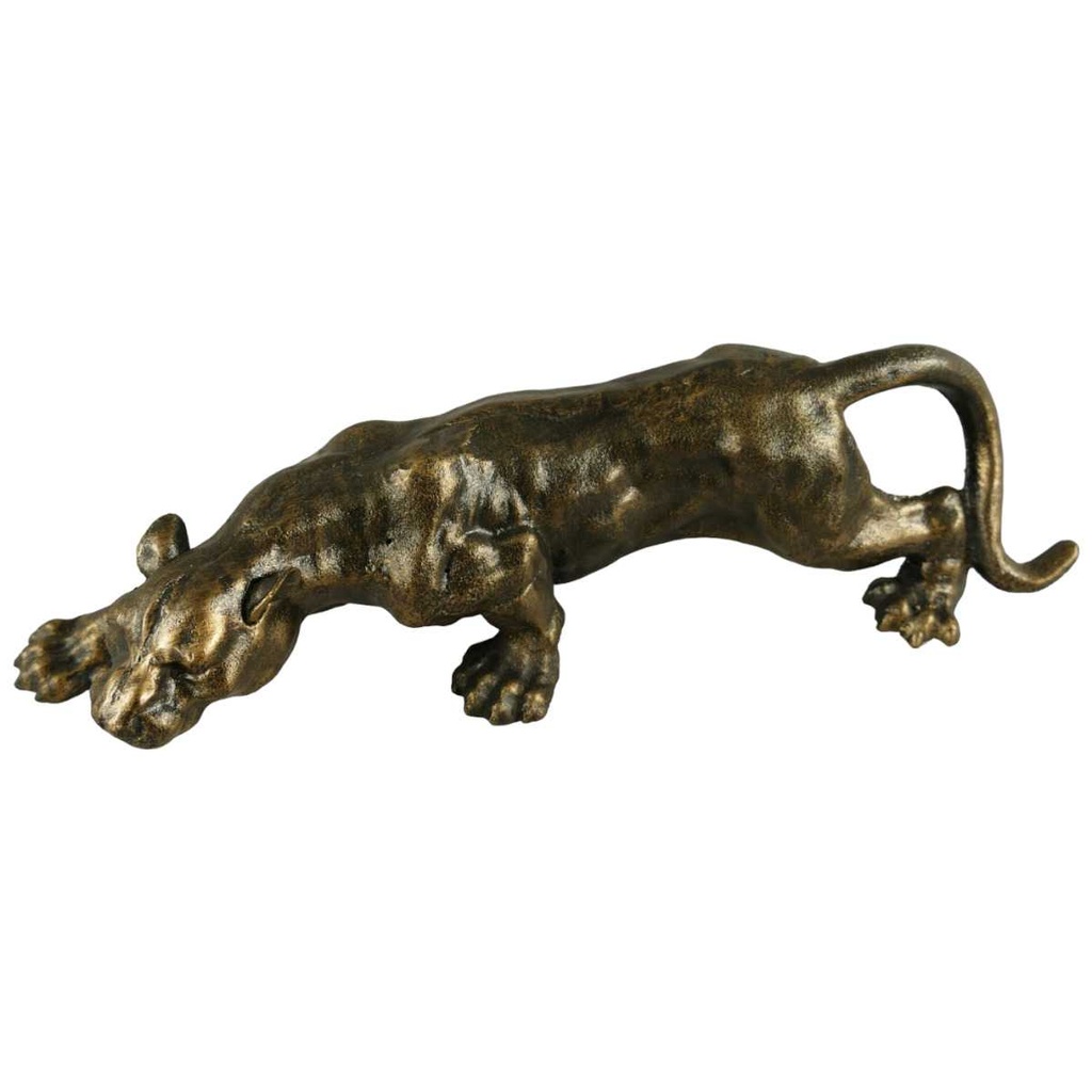 [LA-41203] Gusseisen Figur Skulptur Panter Eisen rustikal braun L 41 cm Bild 2