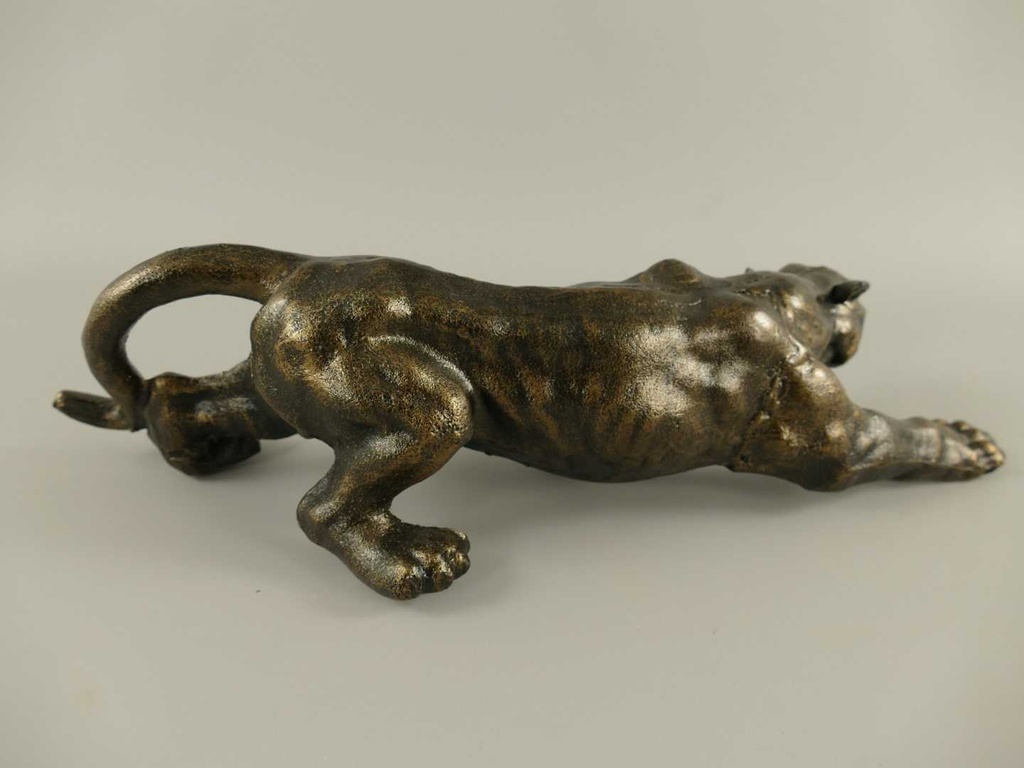 [LA-41203] Gusseisen Figur Skulptur Panter Eisen rustikal braun L 41 cm Bild 5