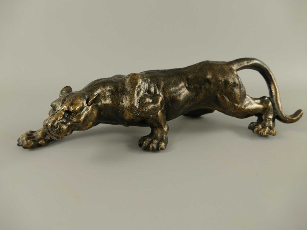 [LA-41203] Gusseisen Figur Skulptur Panter Eisen rustikal braun L 41 cm Bild 7