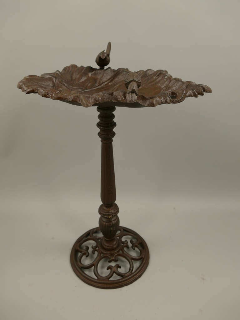 [LA-41266] Gusseisen Vogeltränke rustikal braun H 61x40 cm Bild 2