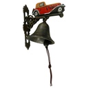 [LA-41386] Gusseisen Wandglocke Türglocke Motiv Figürchen Klein Auto H 21 cm Bild 2