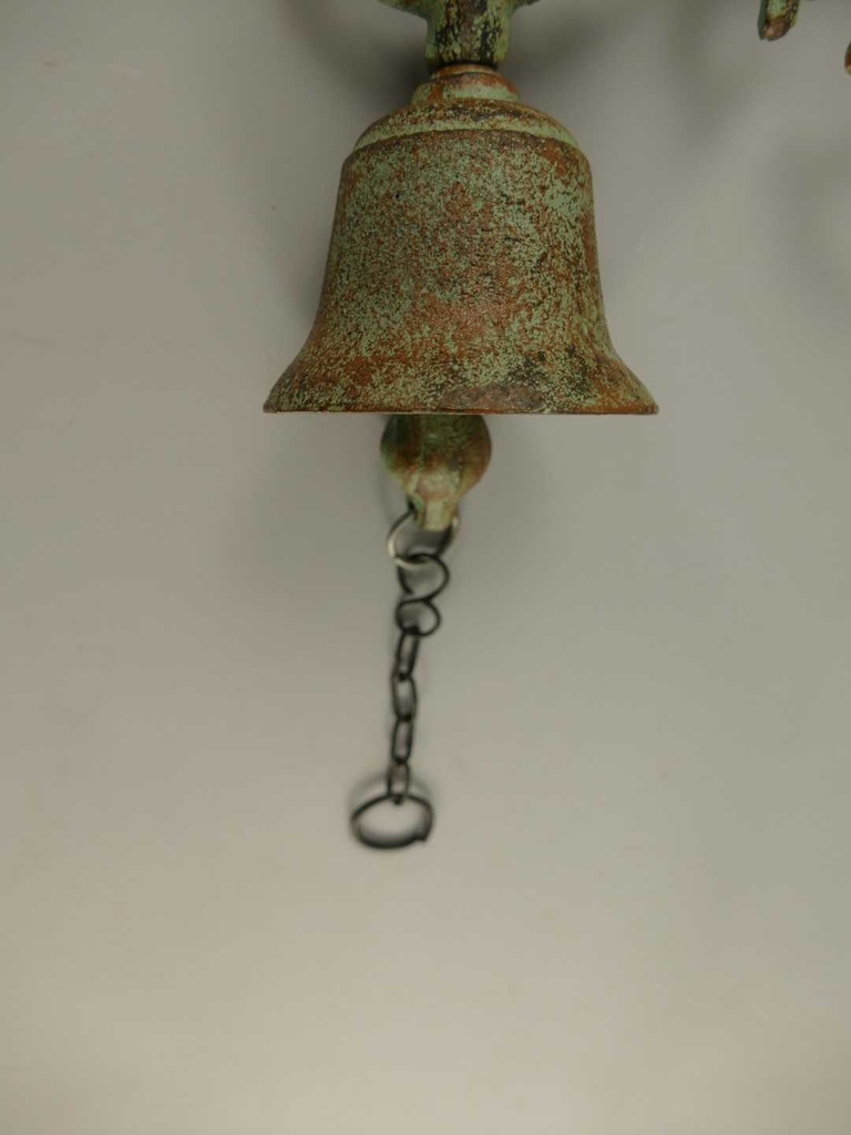 [LA-41387] Gusseisen Wandglocke Türglocke Motiv Figürchen Welcome hell Bild 4