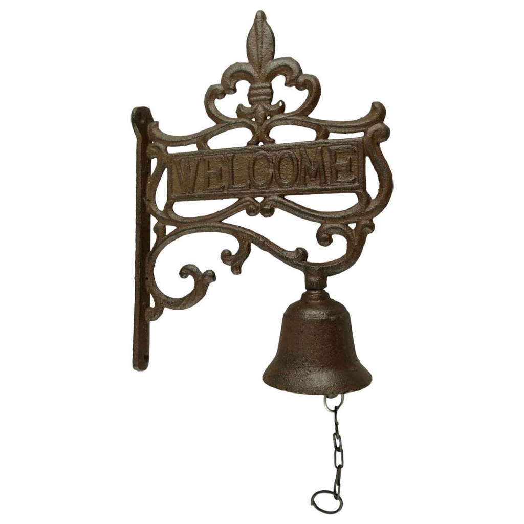 [LA-41388] Gusseisen Wandglocke Türglocke Motiv Figürchen Zierglocke Rustikal Braun 27 cm Bild 2