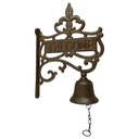 [LA-41388] Gusseisen Wandglocke Türglocke Motiv Figürchen Zierglocke Rustikal Braun 27 cm Bild 2