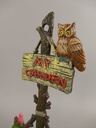 [LA-41465] Schlauchhalter Gusseisen Eule Uhu farbig Garten Bild 3