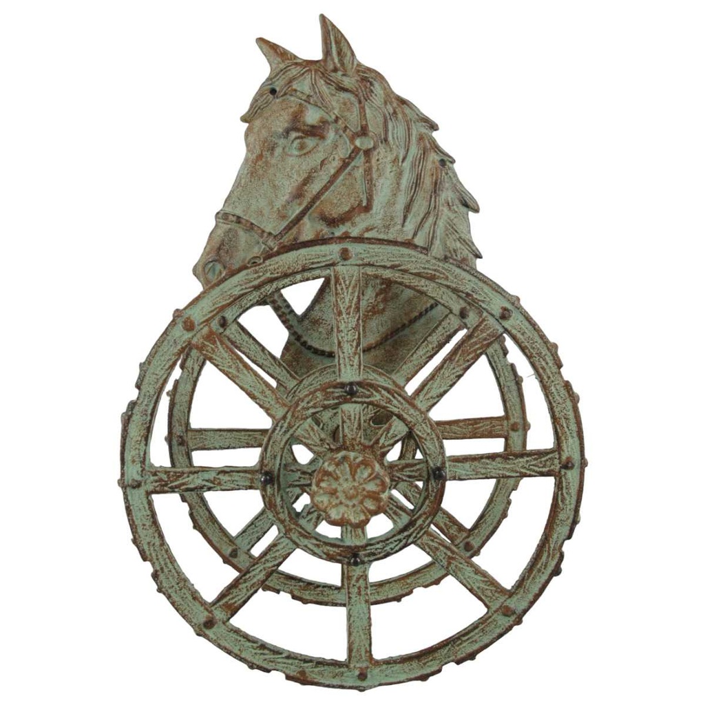 [LA-41481] Schlauchhalter Gartenschlauchhalter Garten Gusseisen Pferd farbig Bild 2