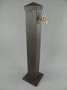 [2120097] Aluminium Wassersäule Zapfsäule Eckig rustikal braun Messing-Hahn H 93 cm Bild 2