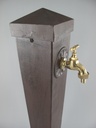 [2120097] Aluminium Wassersäule Zapfsäule Eckig rustikal braun Messing-Hahn H 93 cm Bild 3