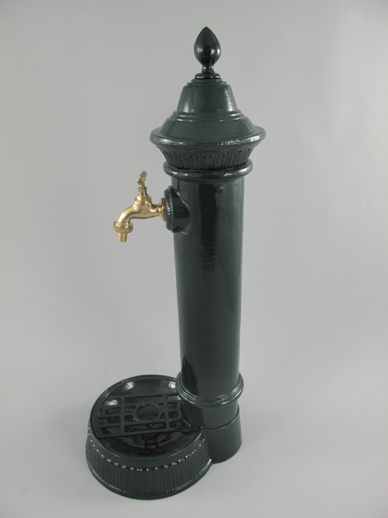 [2120099] Aluminium Wassersäule Zapfsäule Rund grün Messing-Hahn H 75 cm Bild 2