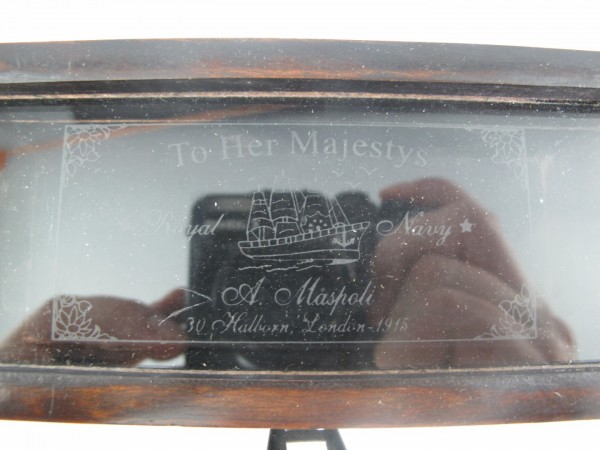 [LA-42721] Fernrohr Fernglas Messing brüniert Holz Box L 16x7cm Bild 7