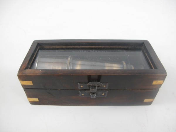 [LA-42721] Fernrohr Fernglas Messing brüniert Holz Box L 16x7cm Bild 8