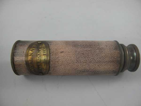 [LA-42722] Fernglas Messing/Leder grün patiniert Bild 4