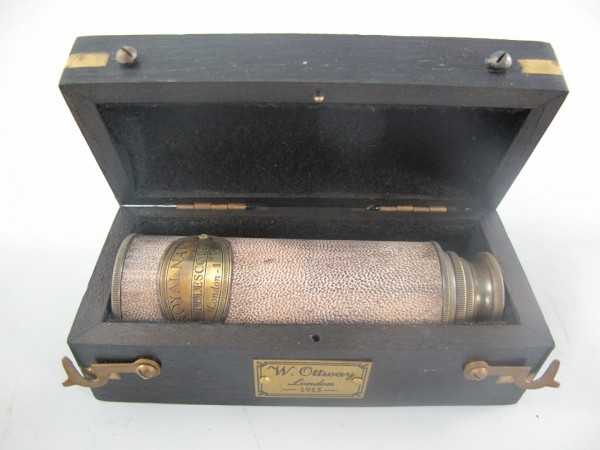 [LA-42722] Fernglas Messing/Leder grün patiniert Bild 5
