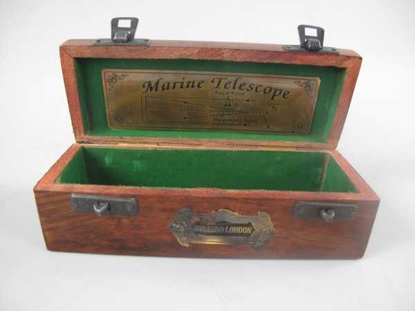 [LA-42725] Fernrohr Fernglas Messing/Leder grün patiniert Bild 7