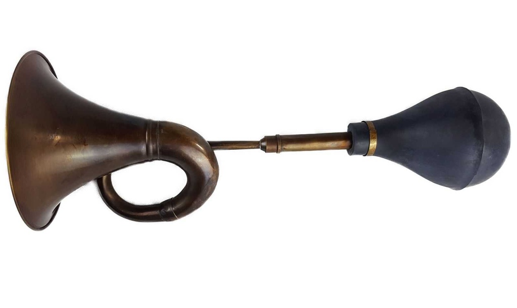 [LA-42737] Autohupe Ballhupe Oldtimerhupe Fanhupe Autohorn Tröte Messing brüniert L 44 cm Bild 3