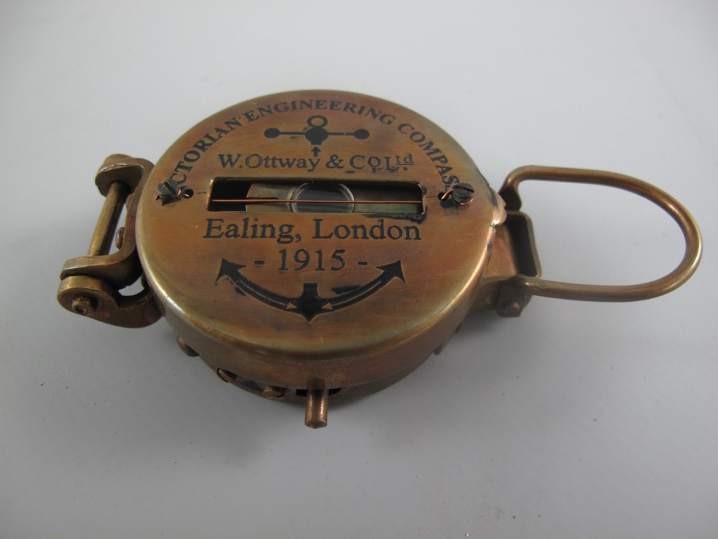[LA-42758] Kompaß Messing Brüniert Im Box L 12x5 cm Bild 5